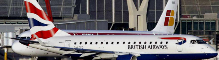 Aviones de Iberia y de British Airways